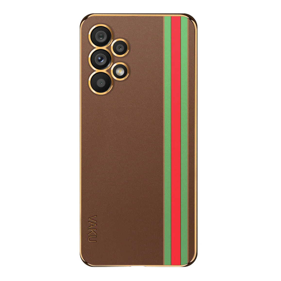 Vaku® Samsung Galaxy A33 5G Felix Line Leather Stitched Gold Electroplated Soft TPU Back Cover - Image 13