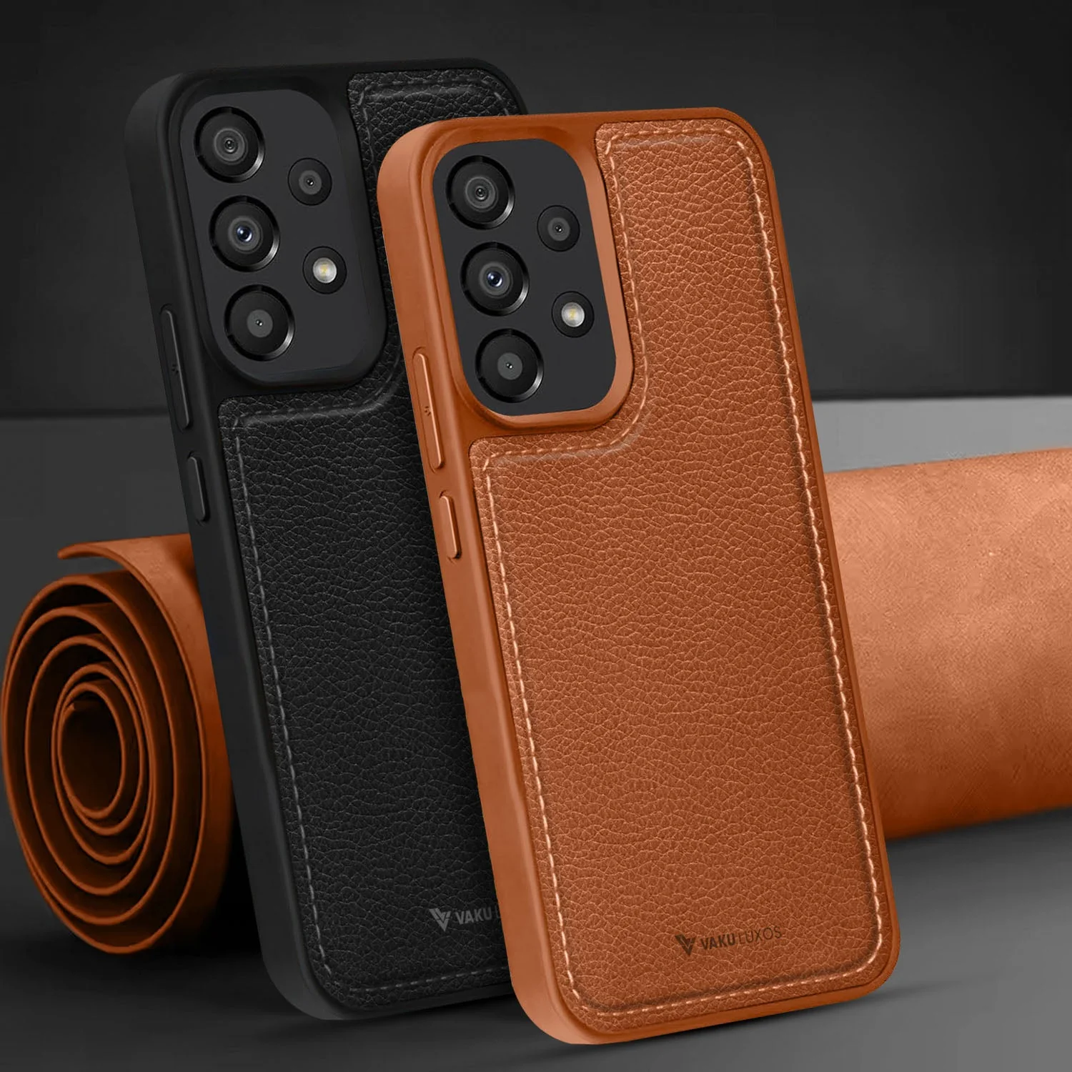 Vaku ® Samsung Galaxy A33 5G Luxe Premium Leather Stitched Protective Back Cover - Image 3