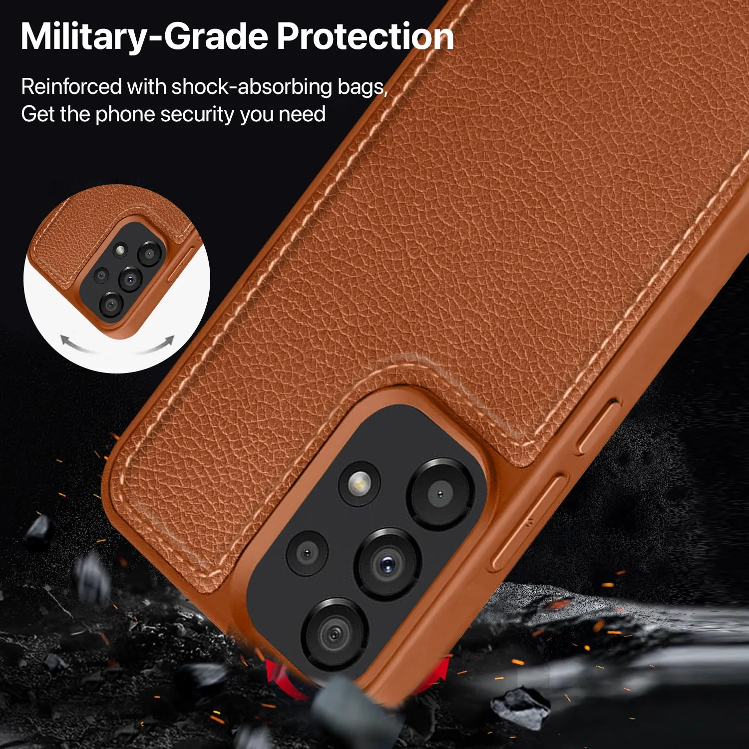 Vaku ® Samsung Galaxy A33 5G Luxe Premium Leather Stitched Protective Back Cover - Image 4