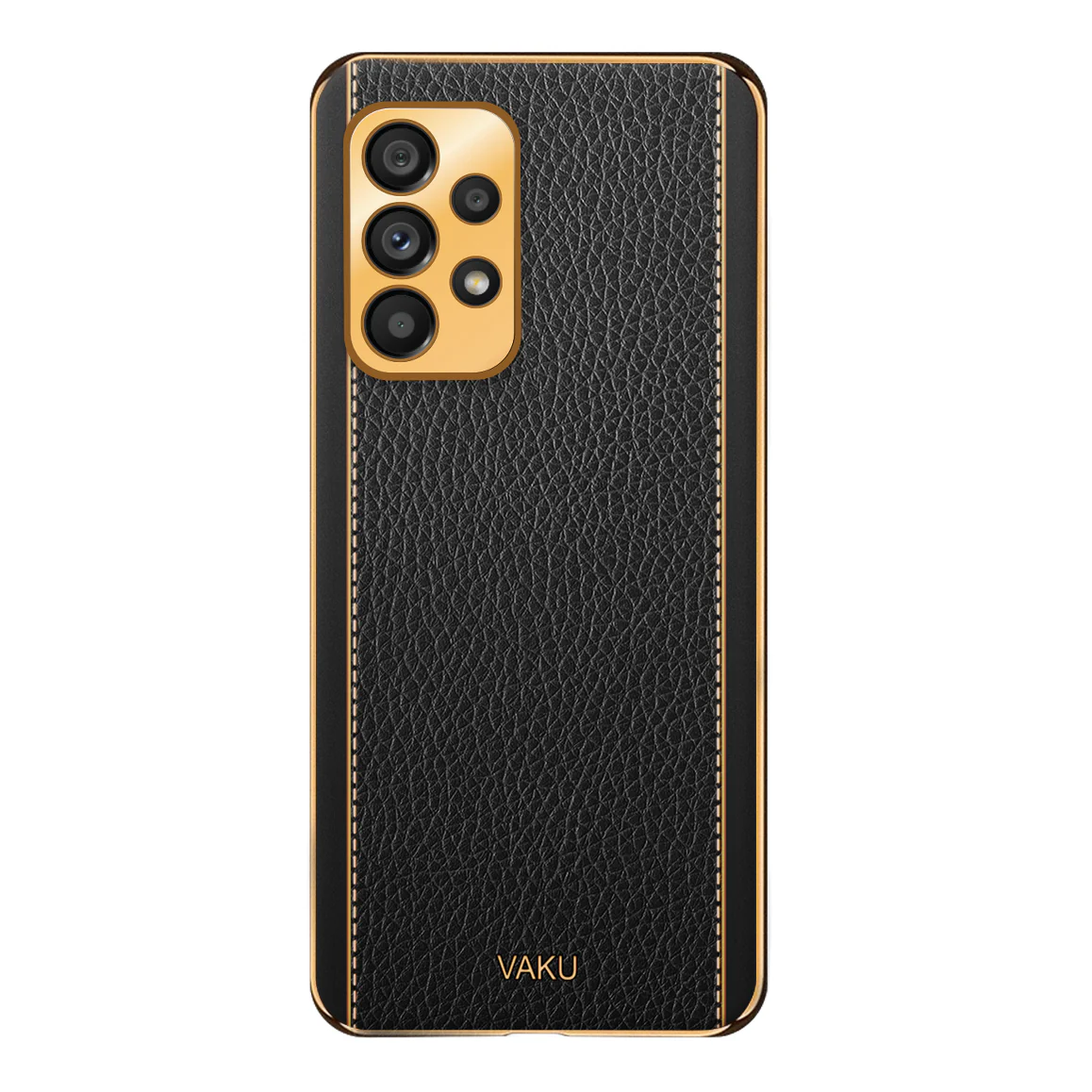 Vaku® Samsung Galaxy A33 5G Luxemberg Leather Stitched Gold Electroplated Soft TPU Back Cover - Image 14