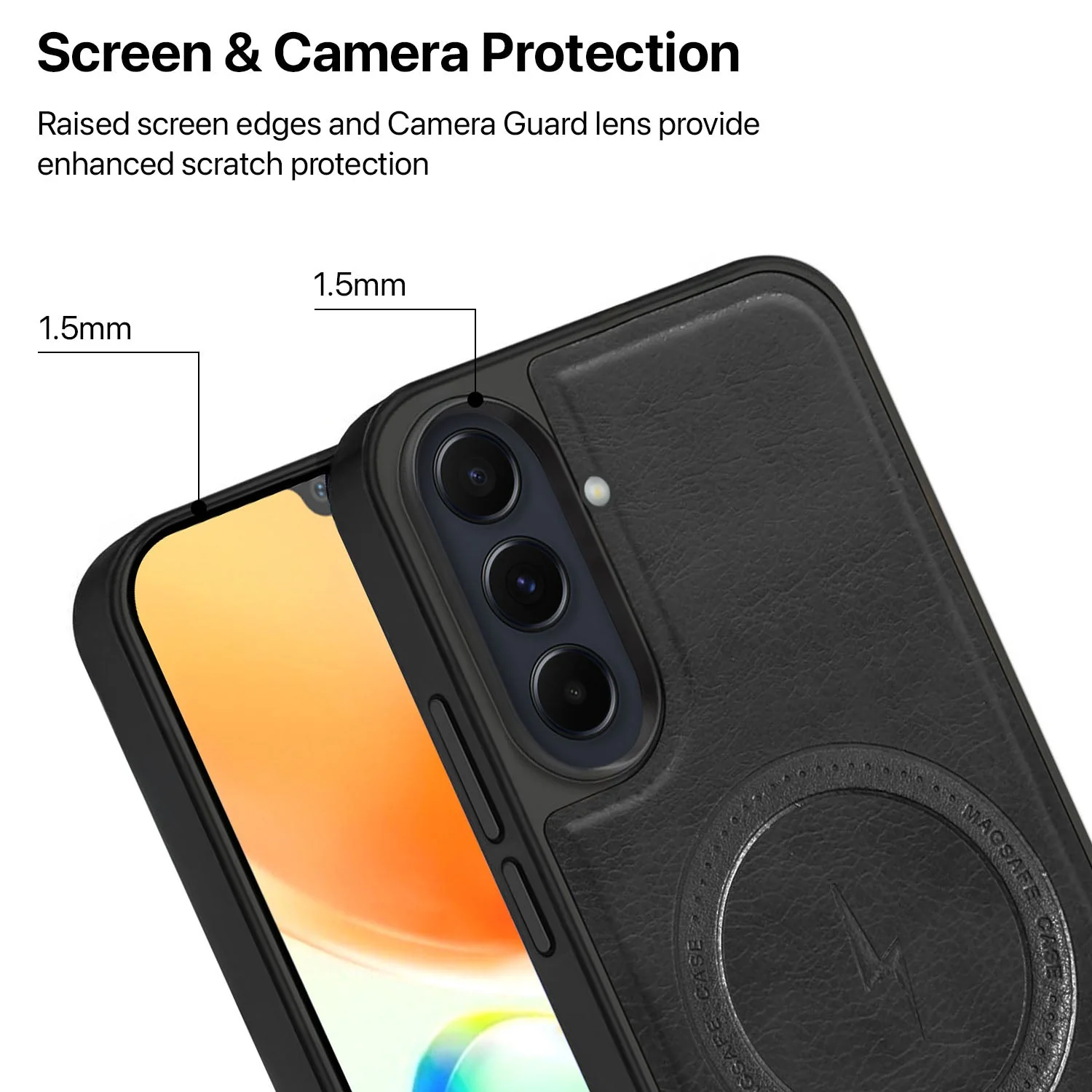 Vaku ® Samsung Galaxy A34 5G Maxtron Leather Stitched Magnetic Magsafe Back Cover - Image 2