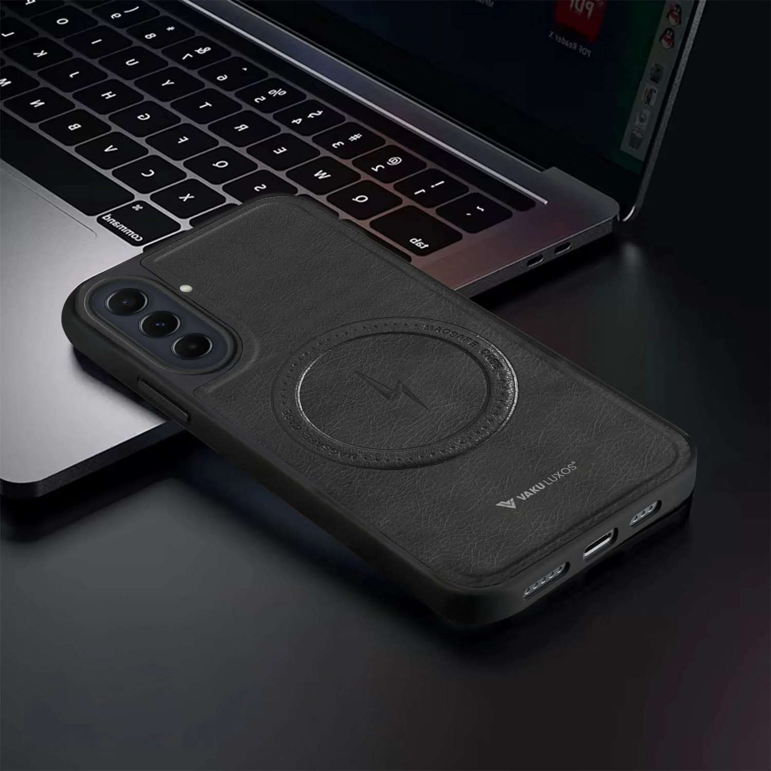 Vaku ® Samsung Galaxy A34 5G Maxtron Leather Stitched Magnetic Magsafe Back Cover - Image 4