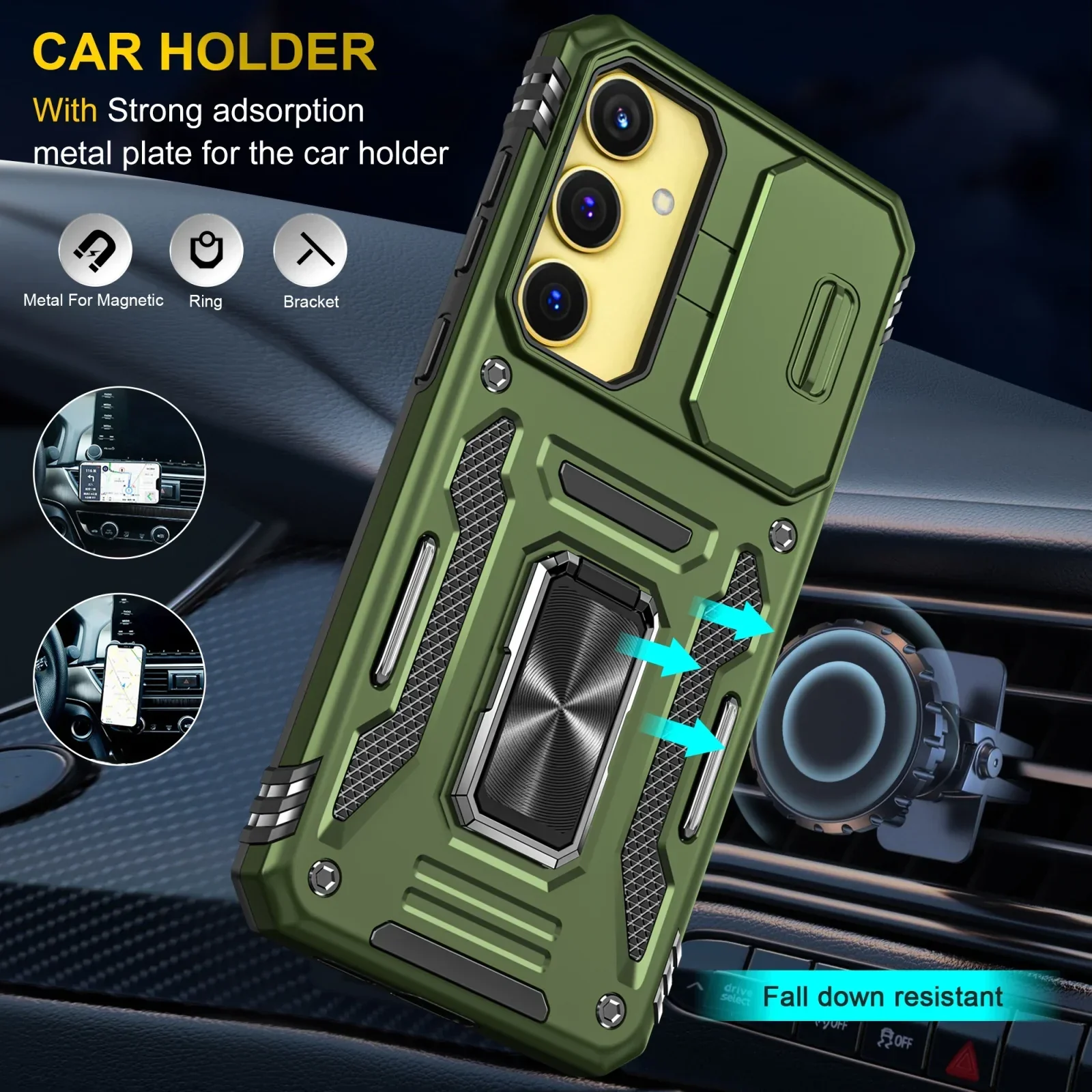 Vaku ® Samsung Galaxy A35 5G Aegis Armor Slide Camera Protection Back Cover - Image 3
