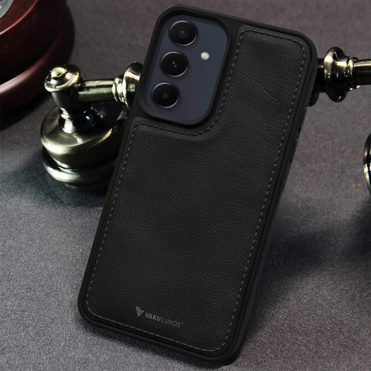 Vaku ® Samsung Galaxy A35 5G Luxe Premium Leather Stitched Back Cover - Image 10
