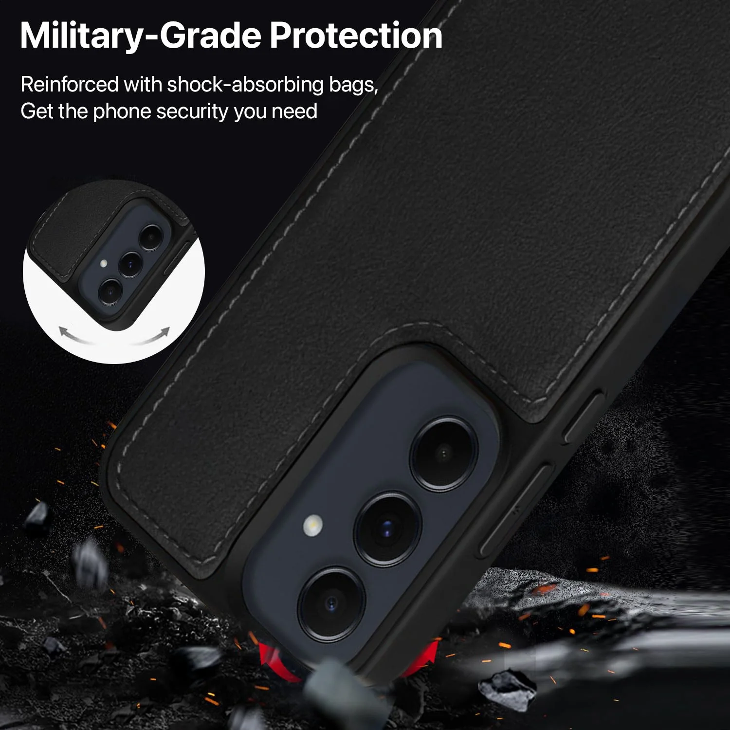 Vaku ® Samsung Galaxy A35 5G Luxe Premium Leather Stitched Back Cover - Image 5
