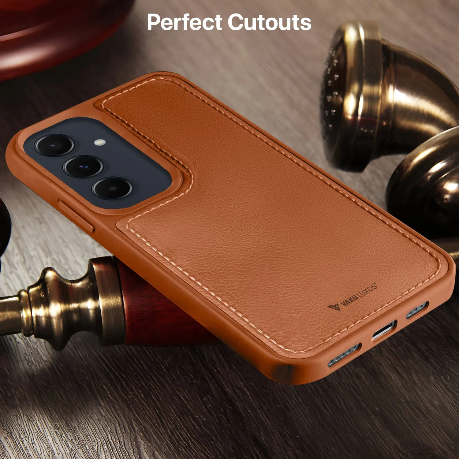 Vaku ® Samsung Galaxy A35 5G Luxe Premium Leather Stitched Back Cover - Image 7