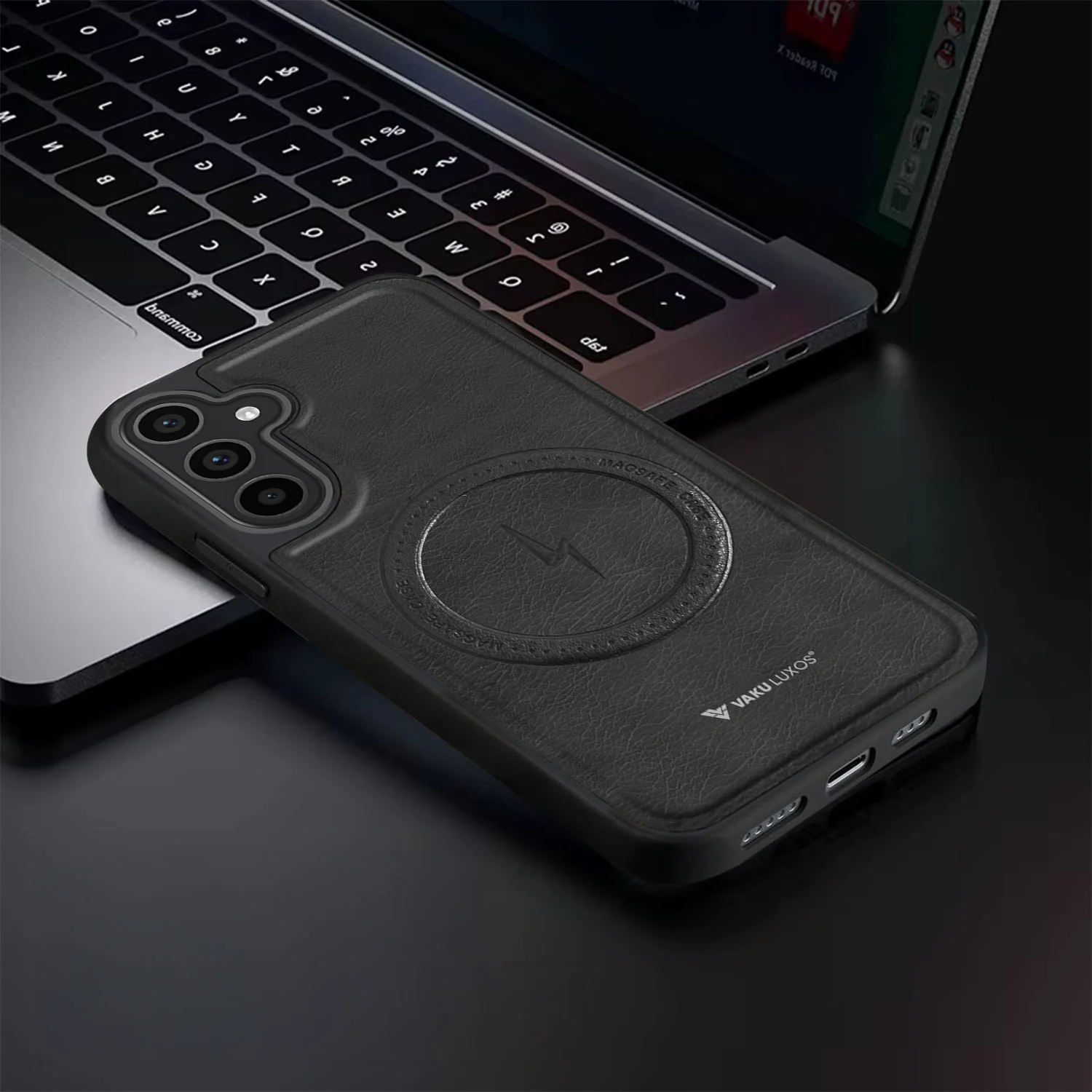 Vaku ® Samsung Galaxy A35 5G Maxtron Leather Stitched Magnetic Magsafe Back Cover - Image 8