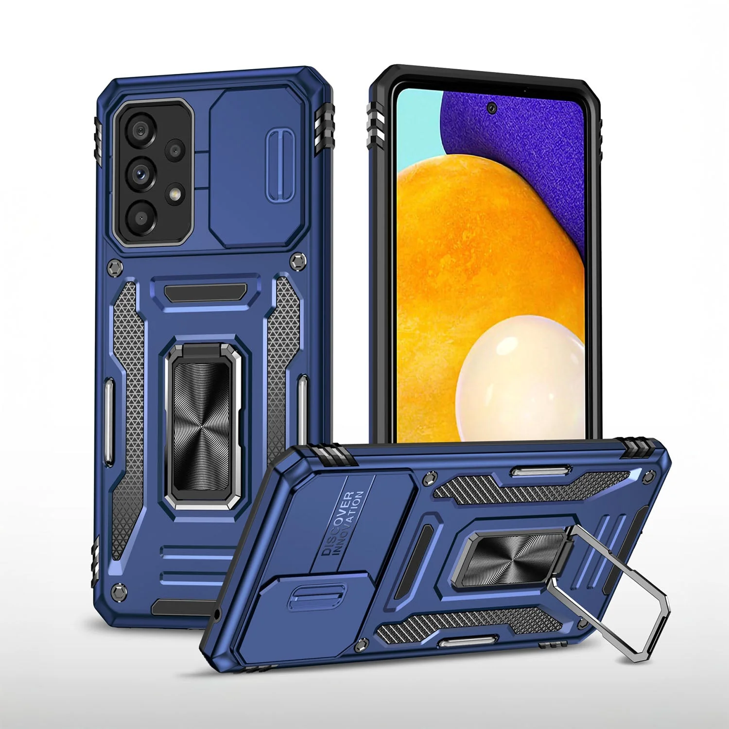 Vaku ® Samsung Galaxy A53 5G Aegis Armor Slide Camera Protection Magnetic Ring Holder Kickstand Back Cover - Image 9