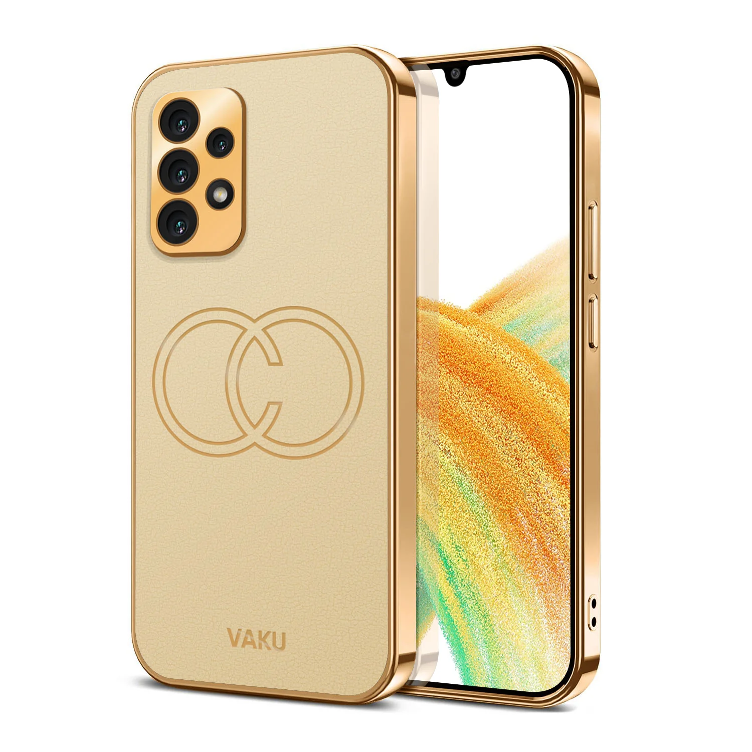 Vaku® Samsung Galaxy A53 5G Skylar Leather Pattern Gold Electroplated Soft TPU Back Cover - Image 9