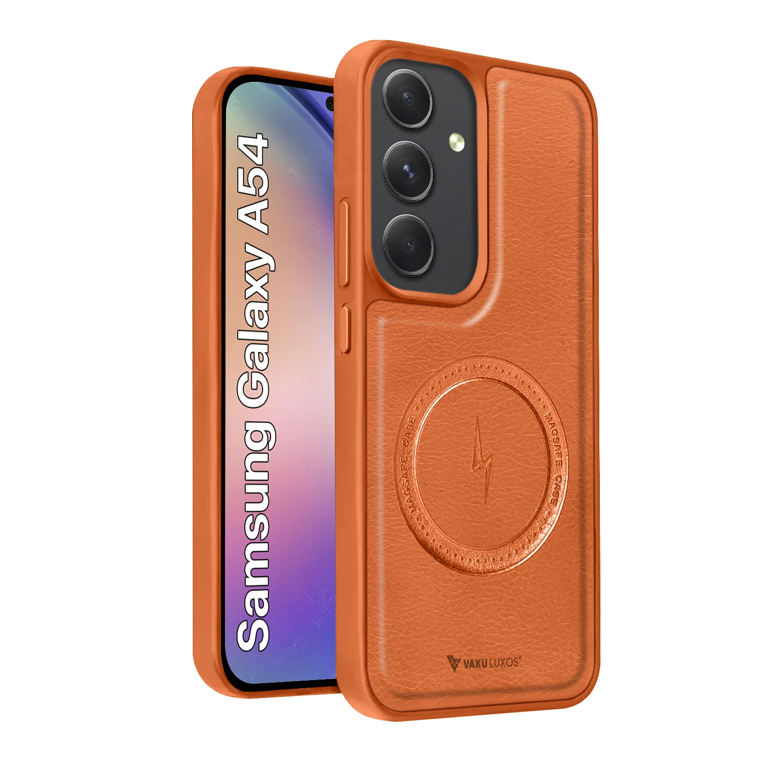 Vaku ® Samsung Galaxy A54 5G Maxtron Leather Stitched Magnetic Magsafe Back Cover