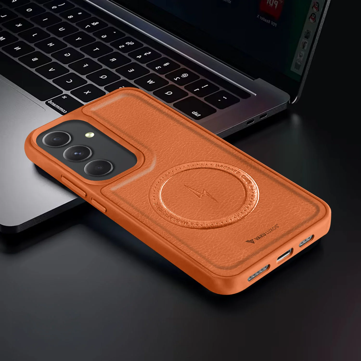 Vaku ® Samsung Galaxy A54 5G Maxtron Leather Stitched Magnetic Magsafe Back Cover - Image 10