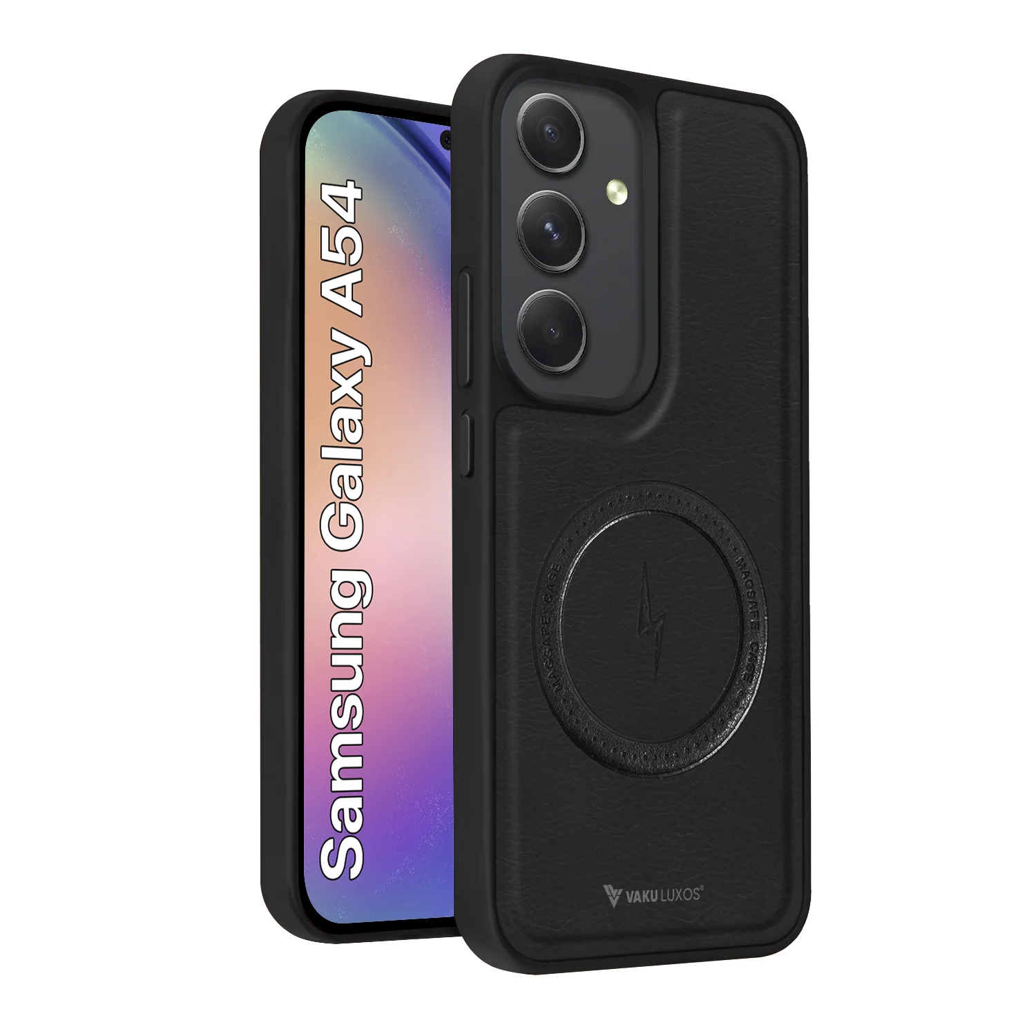 Vaku ® Samsung Galaxy A54 5G Maxtron Leather Stitched Magnetic Magsafe Back Cover - Image 2