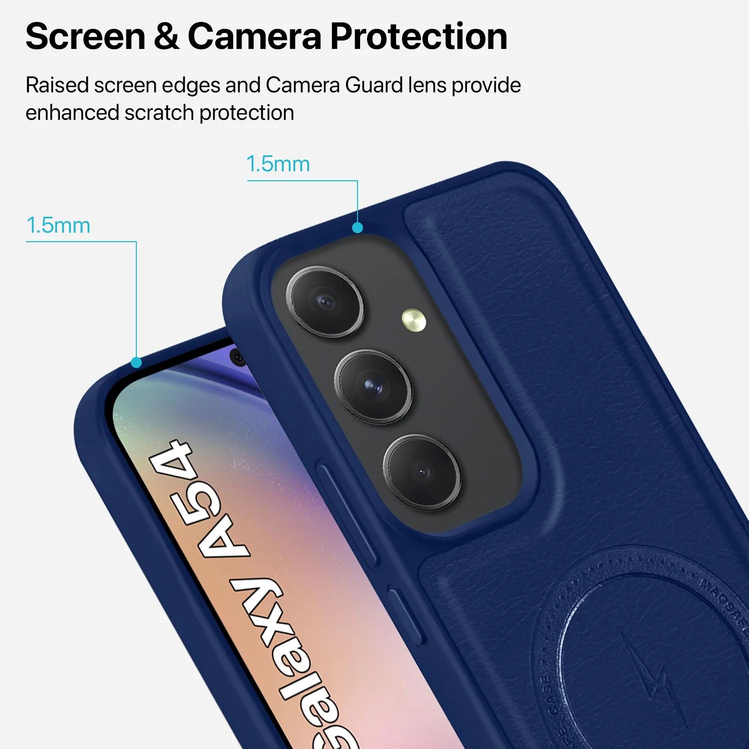 Vaku ® Samsung Galaxy A54 5G Maxtron Leather Stitched Magnetic Magsafe Back Cover - Image 4