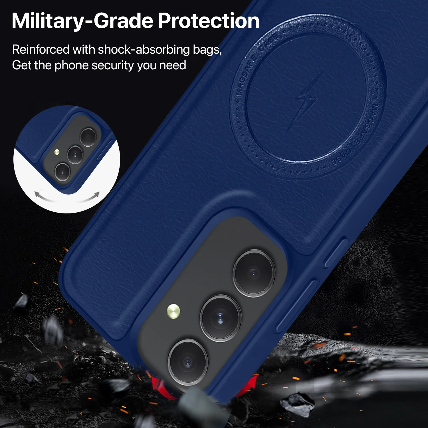 Vaku ® Samsung Galaxy A54 5G Maxtron Leather Stitched Magnetic Magsafe Back Cover - Image 5