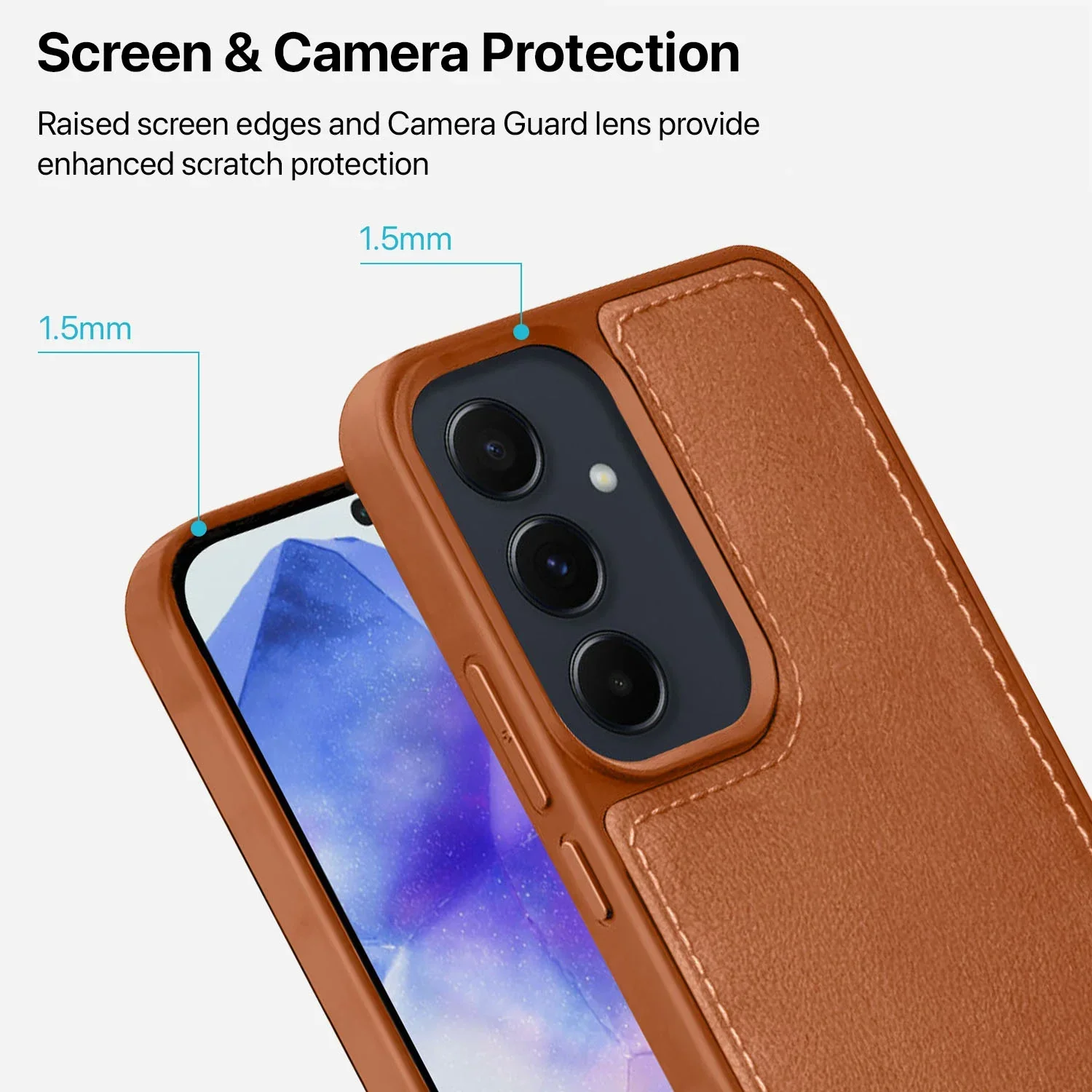 Vaku ® Samsung Galaxy A55 5G Luxe Premium Leather Stitched Back Cover - Image 11