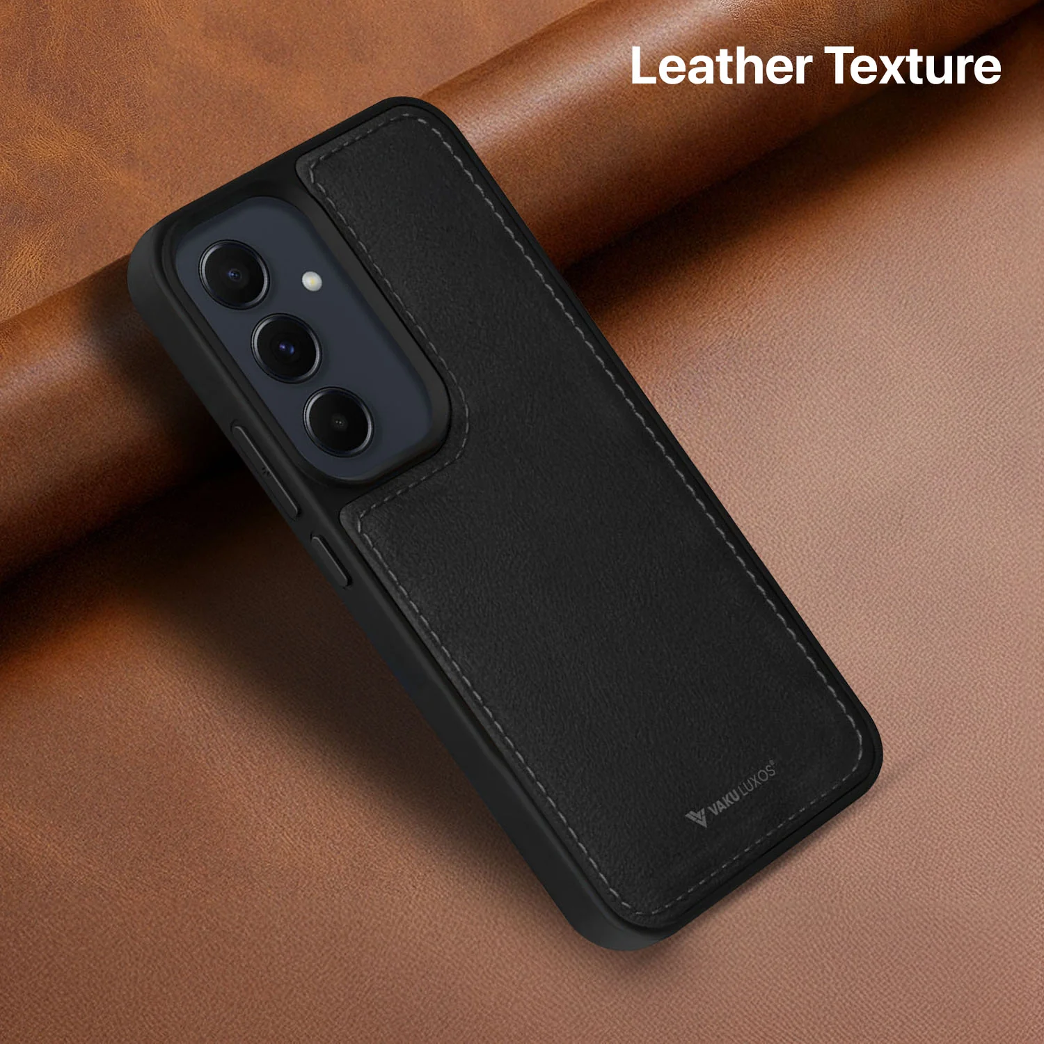 Vaku ® Samsung Galaxy A55 5G Luxe Premium Leather Stitched Back Cover - Image 2