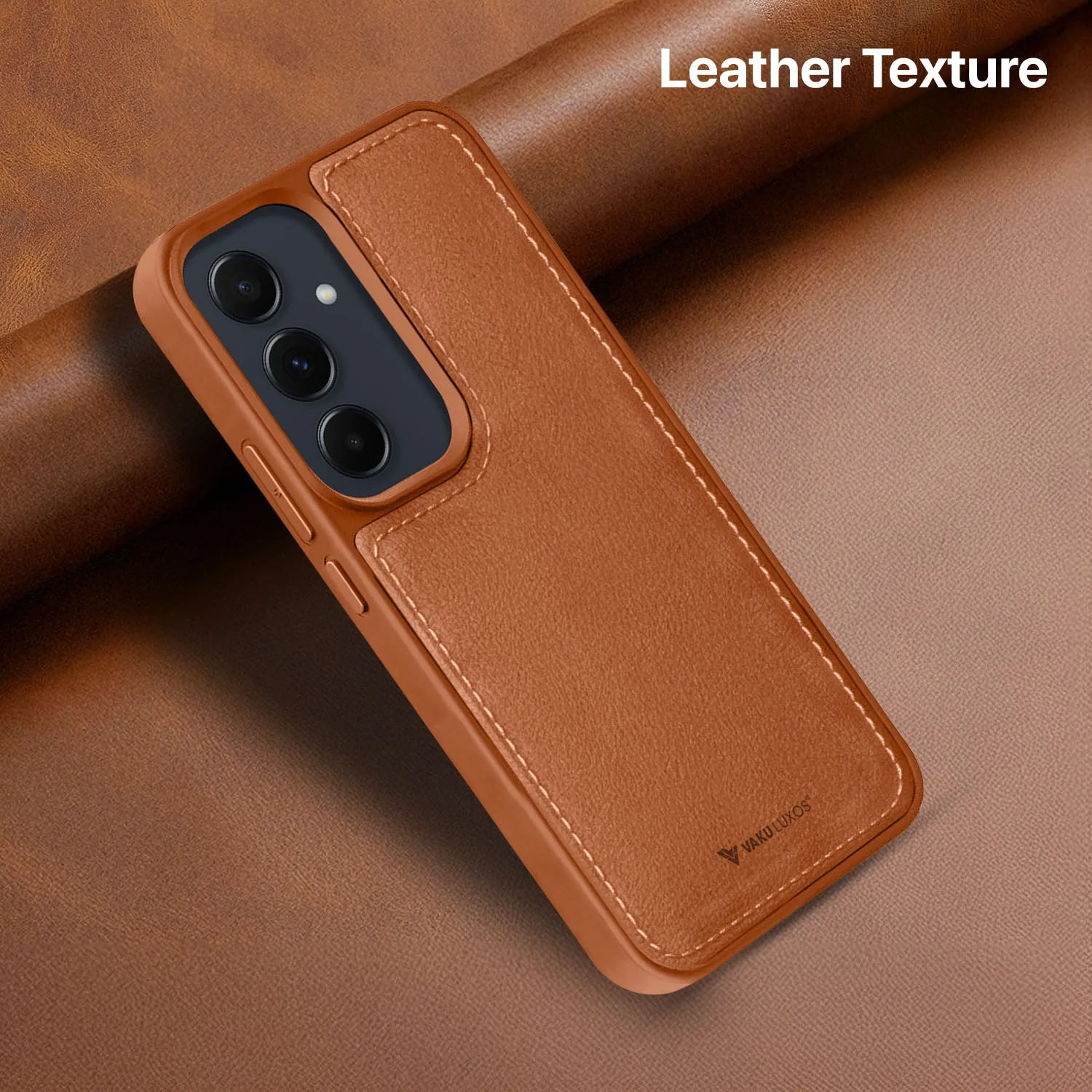 Vaku ® Samsung Galaxy A55 5G Luxe Premium Leather Stitched Back Cover - Image 4