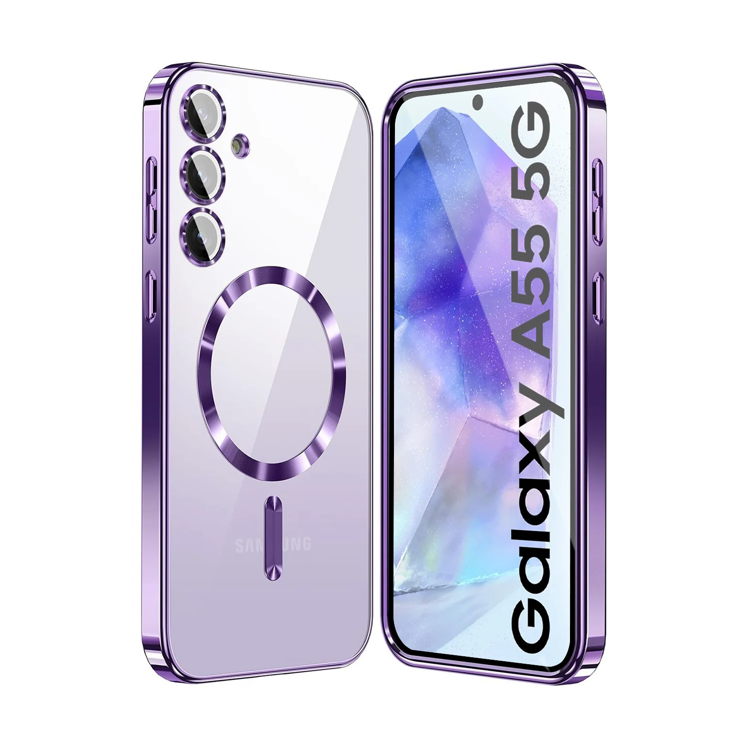 Vaku ® Samsung Galaxy A55 5G Luxury Electroplated Magnetic Magsafe Back Cover - Image 2