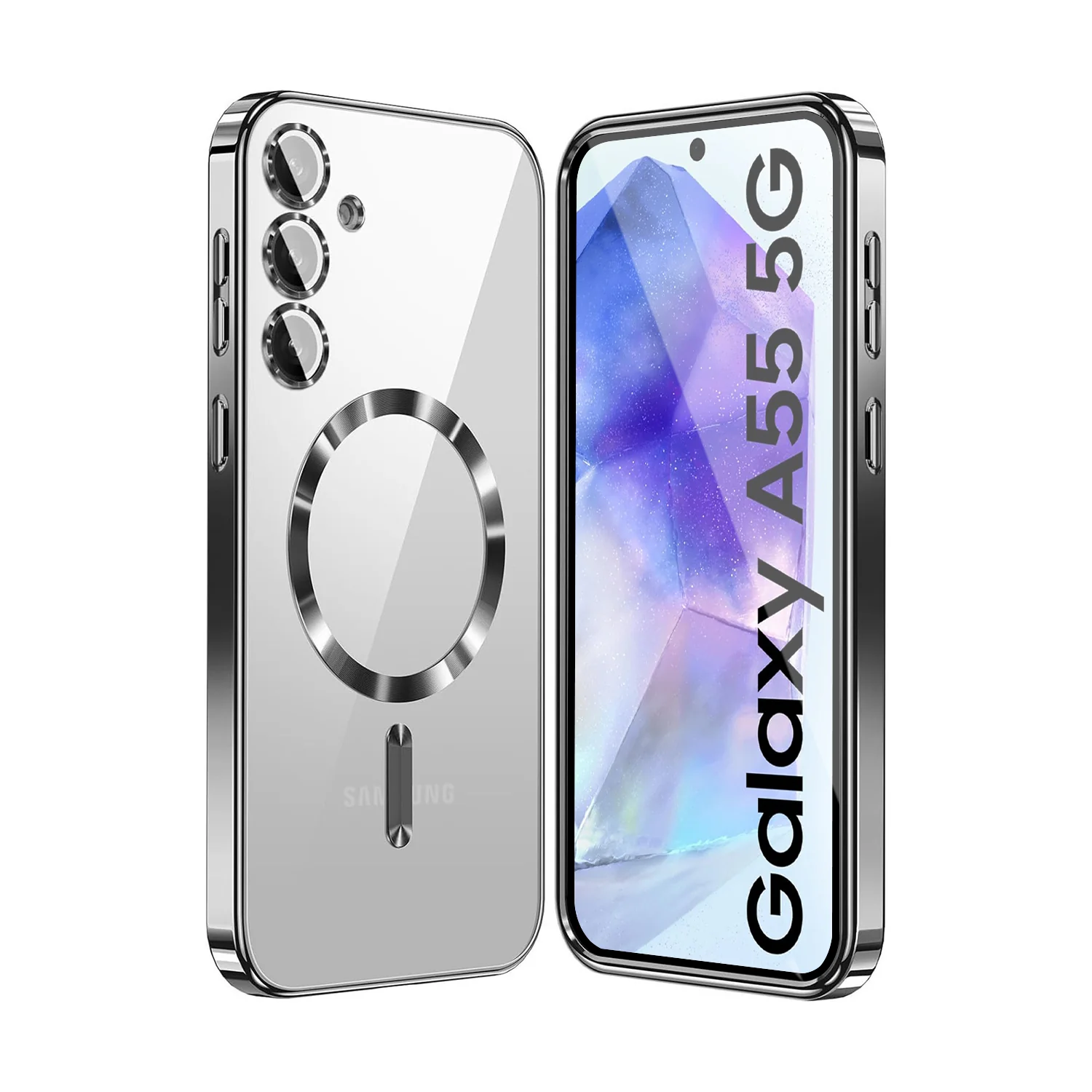 Vaku ® Samsung Galaxy A55 5G Luxury Electroplated Magnetic Magsafe Back Cover - Image 3