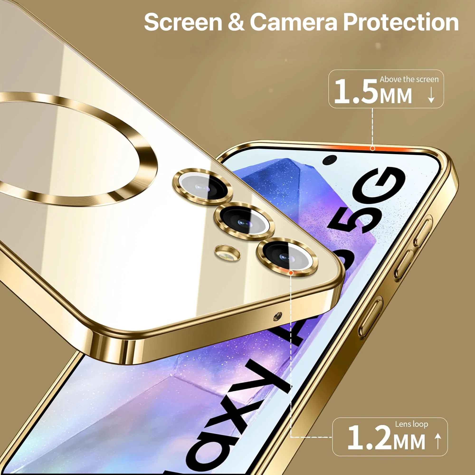 Vaku ® Samsung Galaxy A55 5G Luxury Electroplated Magnetic Magsafe Back Cover - Image 8