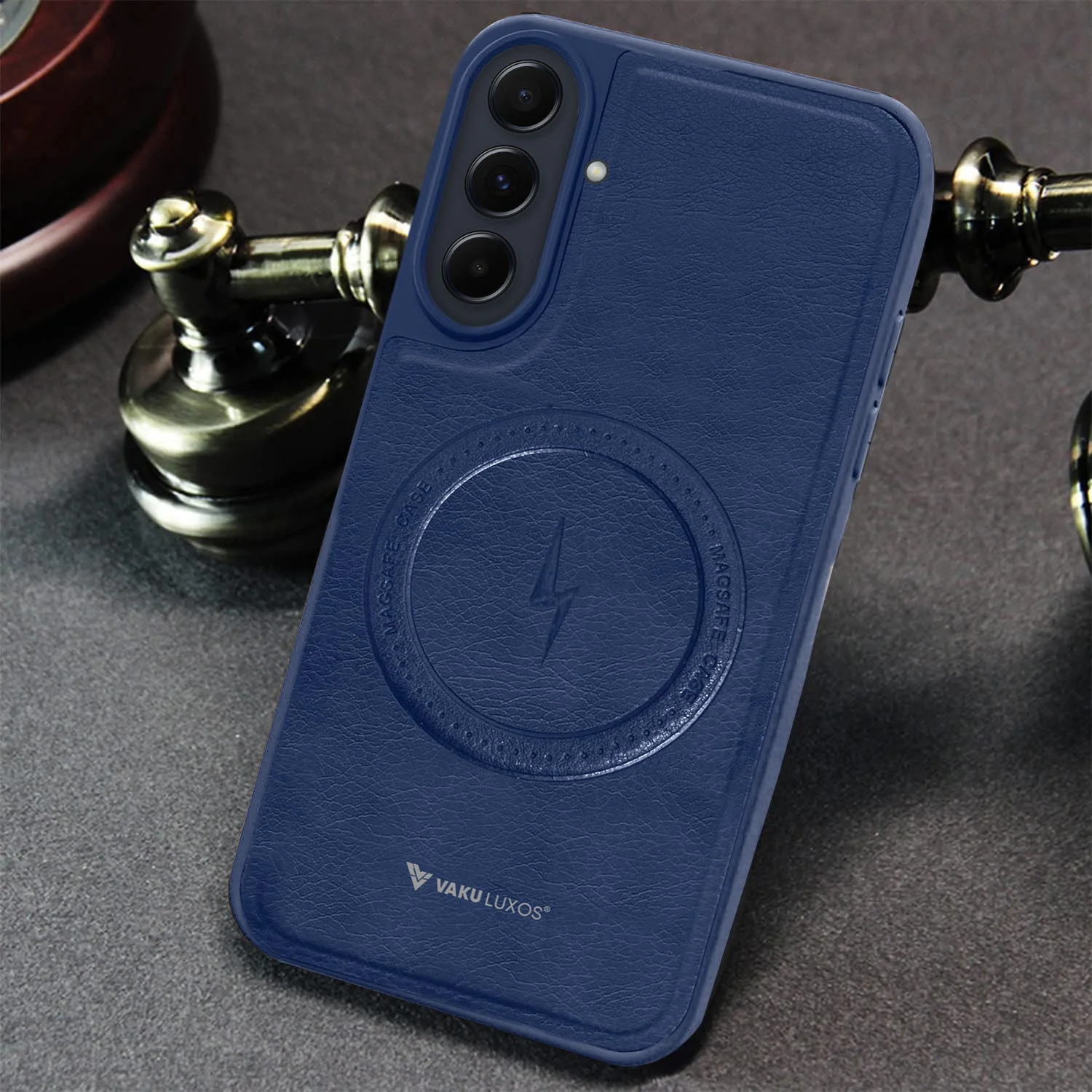 Vaku ® Samsung Galaxy A55 5G Maxtron Leather Stitched Magnetic Magsafe Back Cover - Image 7