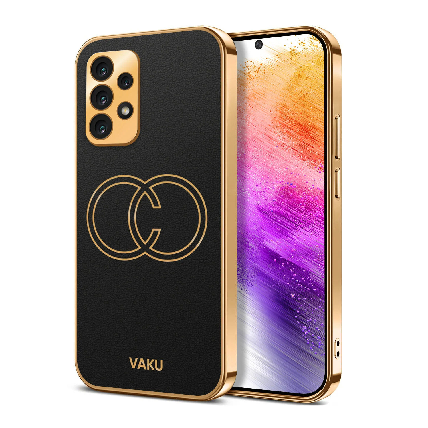 Vaku® Samsung Galaxy A73 5G Skylar Leather Pattern Gold Electroplated Soft TPU Back Cover - Image 8