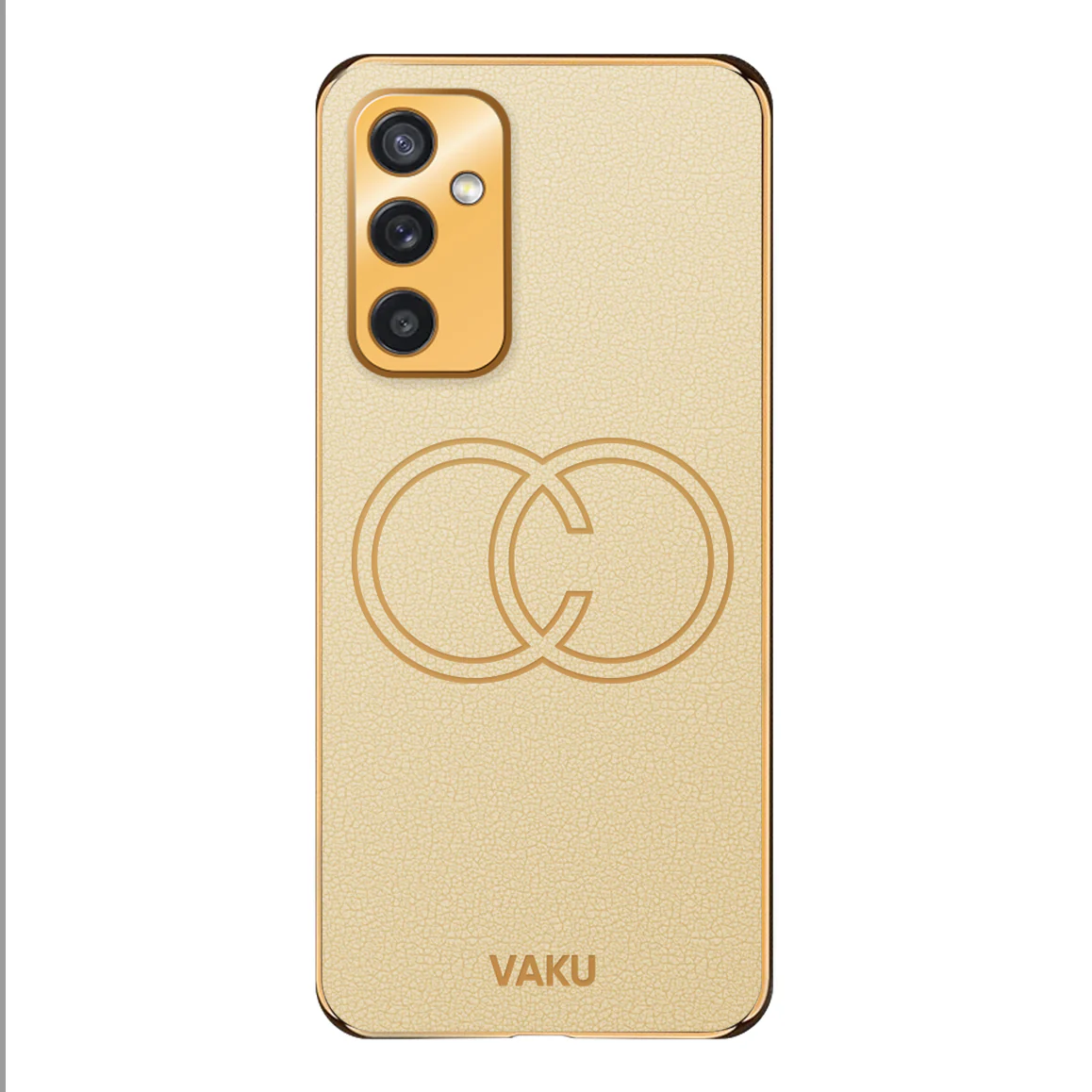 Vaku ® Samsung Galaxy F13 Skylar Leather Pattern Gold Electroplated Soft TPU Back Cover - Image 10