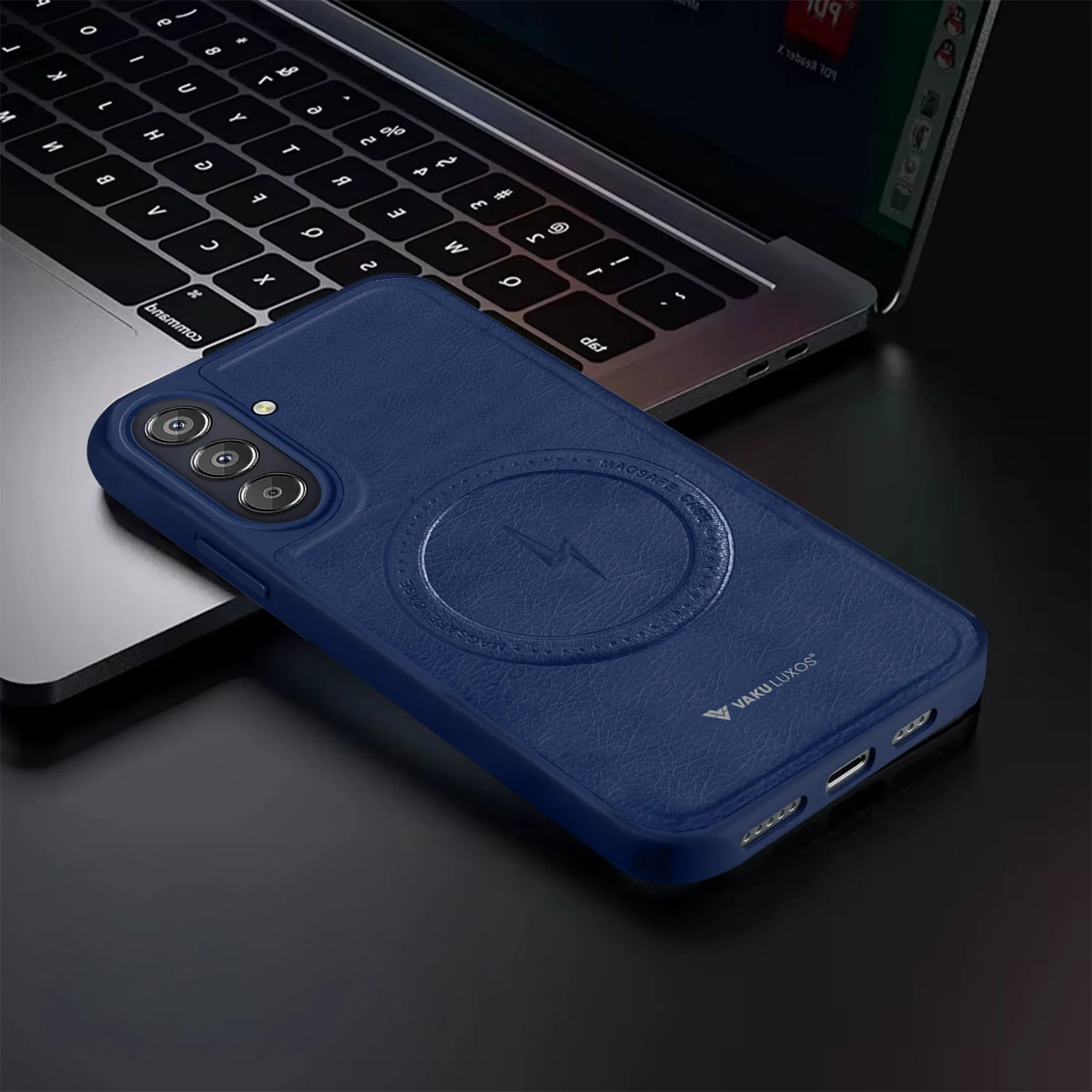 Vaku ® Samsung Galaxy F15 5G Maxtron Leather Stitched Magnetic Magsafe Back Cover - Image 13