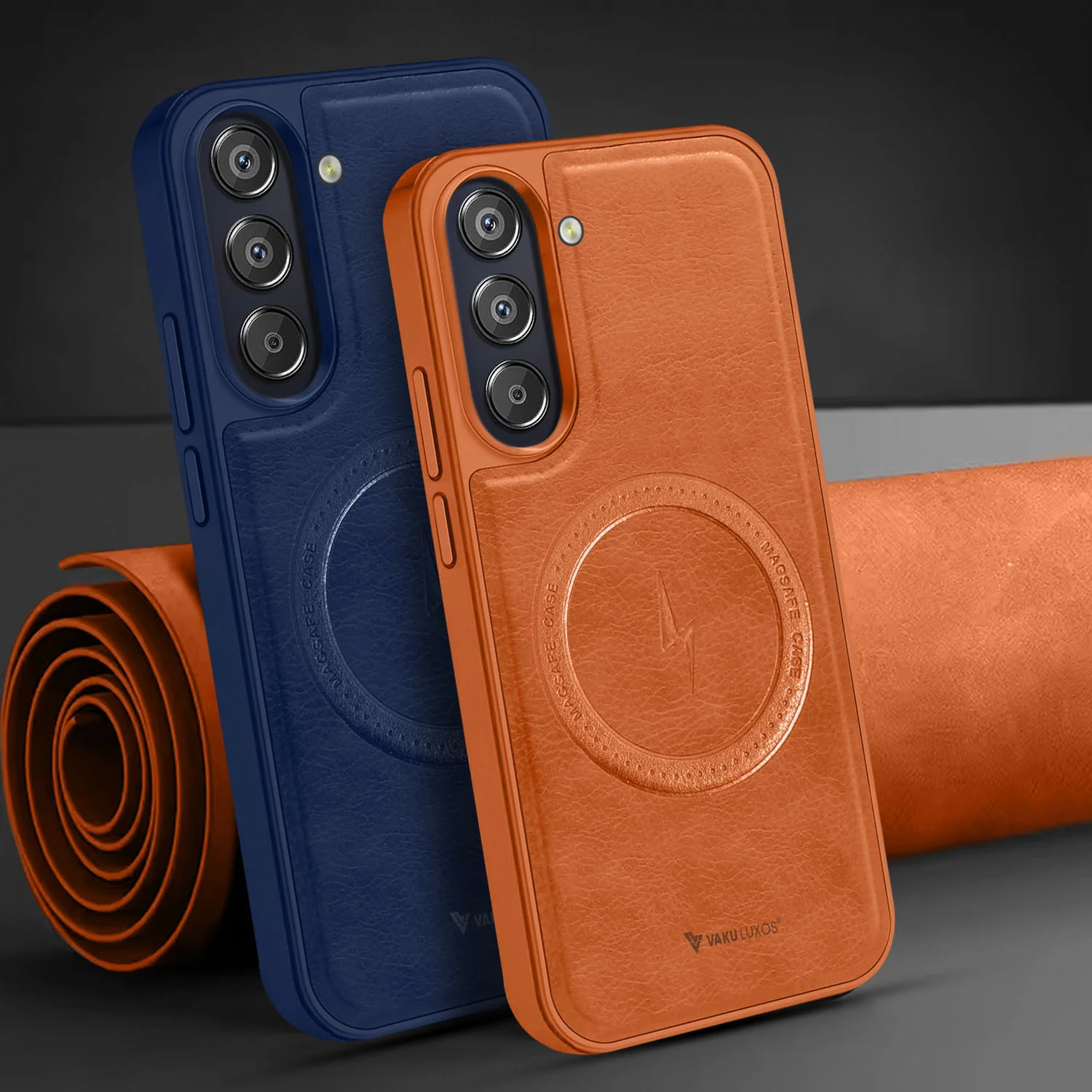 Vaku ® Samsung Galaxy F15 5G Maxtron Leather Stitched Magnetic Magsafe Back Cover - Image 15