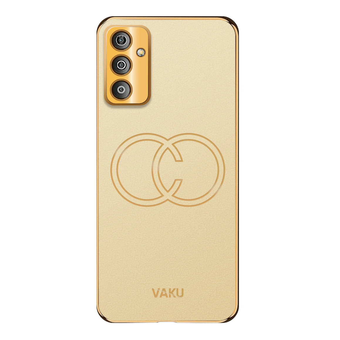 Vaku® Samsung Galaxy F23 5G Skylar Leather Pattern Gold Electroplated Soft TPU Back Cover - Image 10