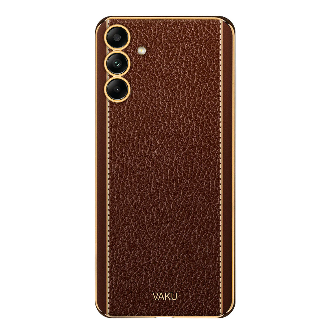 Vaku® Samsung Galaxy M14 5G Luxemberg Leather Pattern Gold Electroplated Soft TPU Back Cover - Image 6