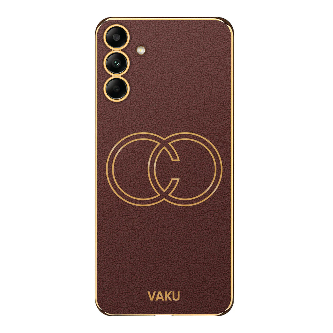 Vaku® Samsung Galaxy M14 5G Skylar Leather Pattern Gold Electroplated Soft TPU Back Cover - Image 7