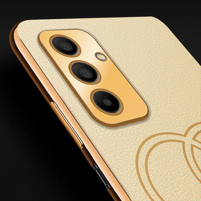Vaku ® Samsung Galaxy M34 5G Skylar Leather Pattern Gold Electroplated Soft TPU Back Cover - Image 9