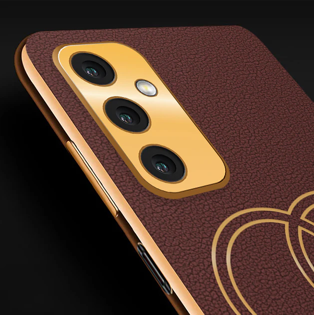 Vaku® Samsung Galaxy M52 5G Skylar Leather Pattern Gold Electroplated Soft TPU Back Cover - Image 7