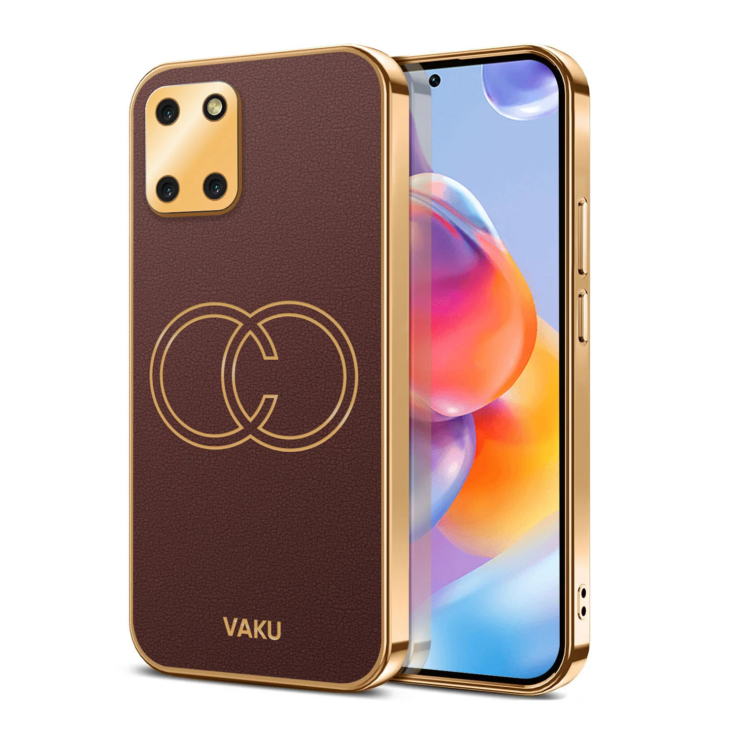 Vaku® Samsung Galaxy Note 10 Lite Skylar Leather Pattern Gold Electroplated Soft TPU Back Cover - Image 14