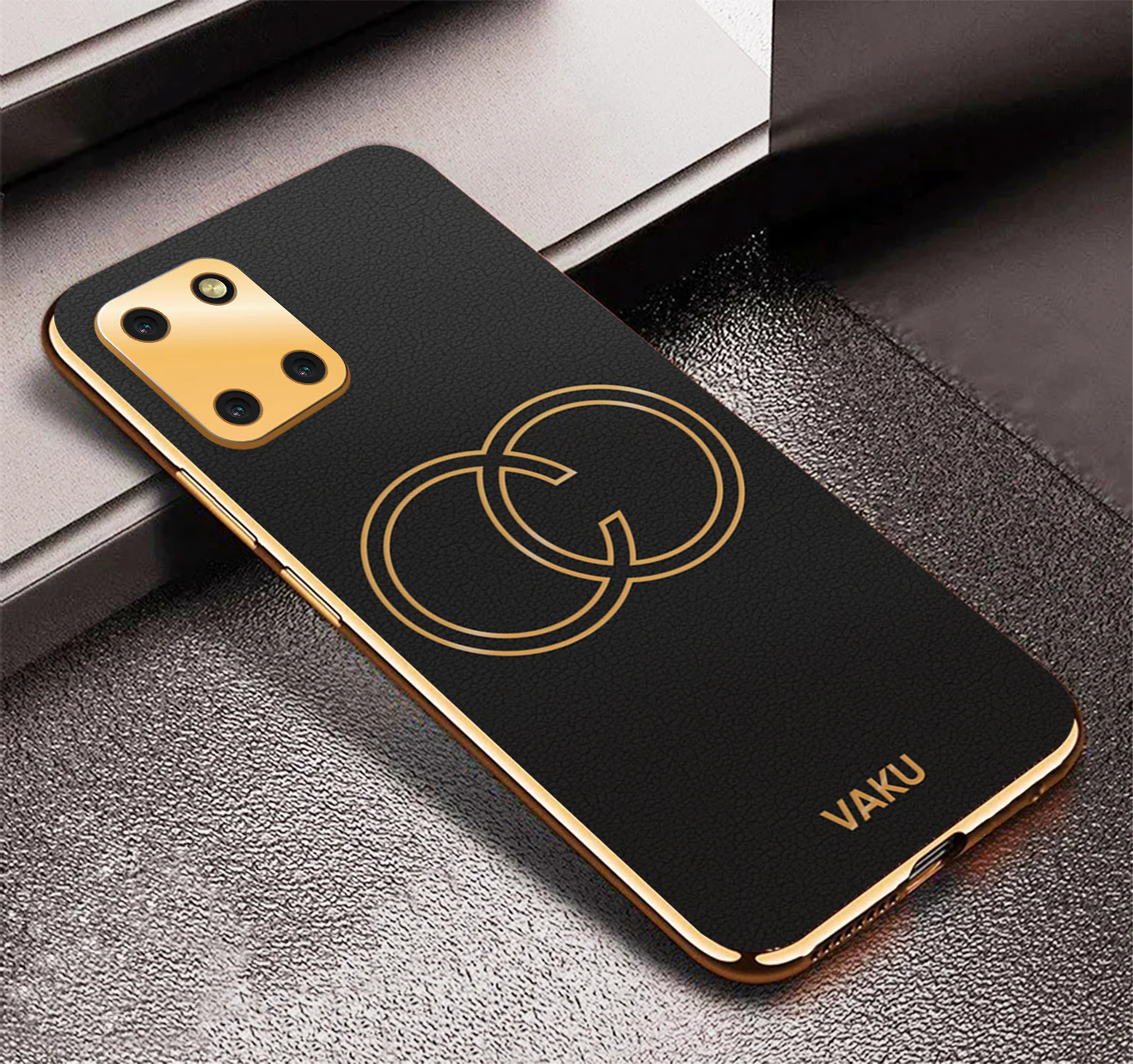 Vaku® Samsung Galaxy Note 10 Lite Skylar Leather Pattern Gold Electroplated Soft TPU Back Cover - Image 16