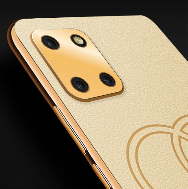 Vaku® Samsung Galaxy Note 10 Lite Skylar Leather Pattern Gold Electroplated Soft TPU Back Cover - Image 2