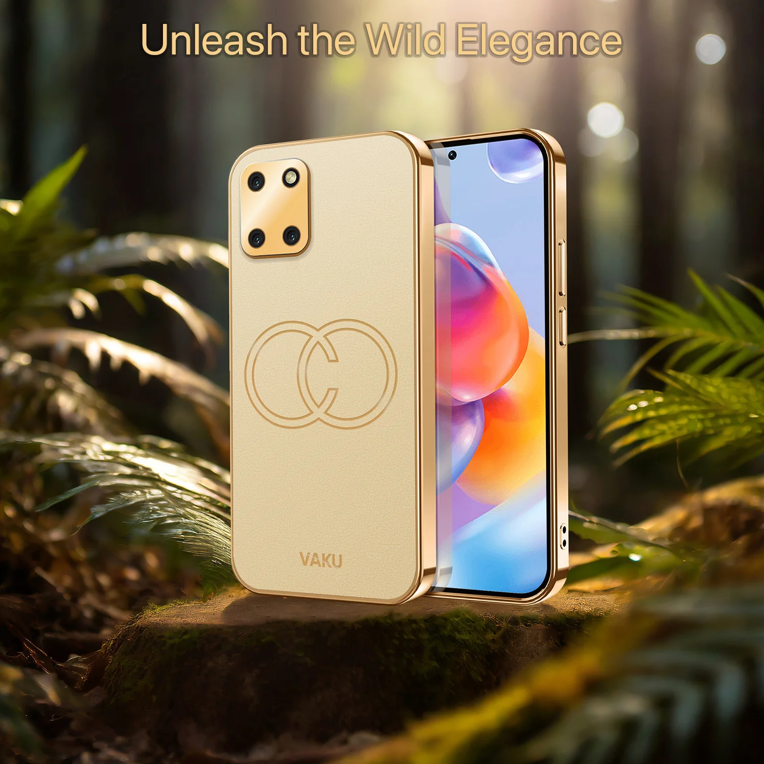 Vaku® Samsung Galaxy Note 10 Lite Skylar Leather Pattern Gold Electroplated Soft TPU Back Cover - Image 5