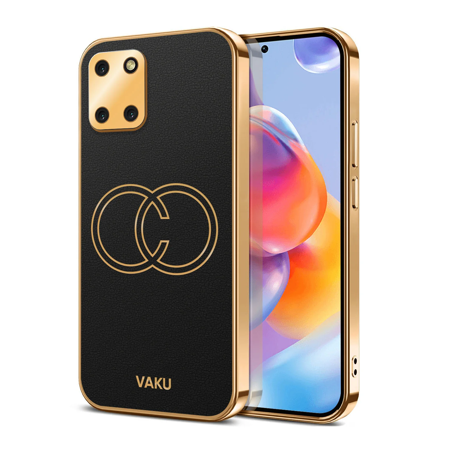 Vaku® Samsung Galaxy Note 10 Lite Skylar Leather Pattern Gold Electroplated Soft TPU Back Cover - Image 8