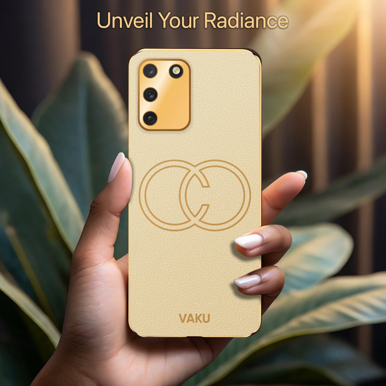 Vaku® Samsung Galaxy S10 Lite Skylar Leather Pattern Gold Electroplated Soft TPU Back Cover - Image 12