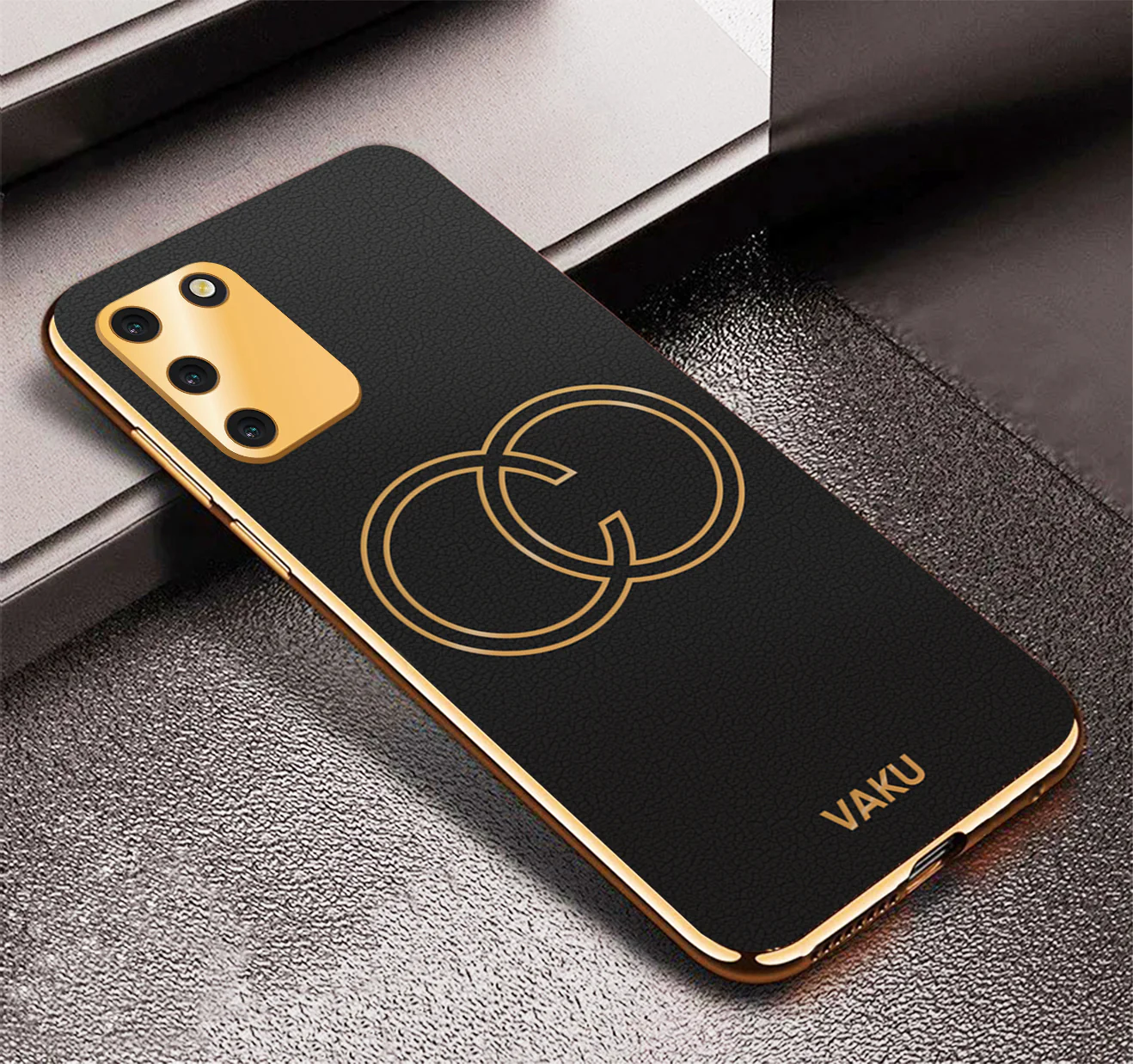 Vaku® Samsung Galaxy S10 Lite Skylar Leather Pattern Gold Electroplated Soft TPU Back Cover - Image 13