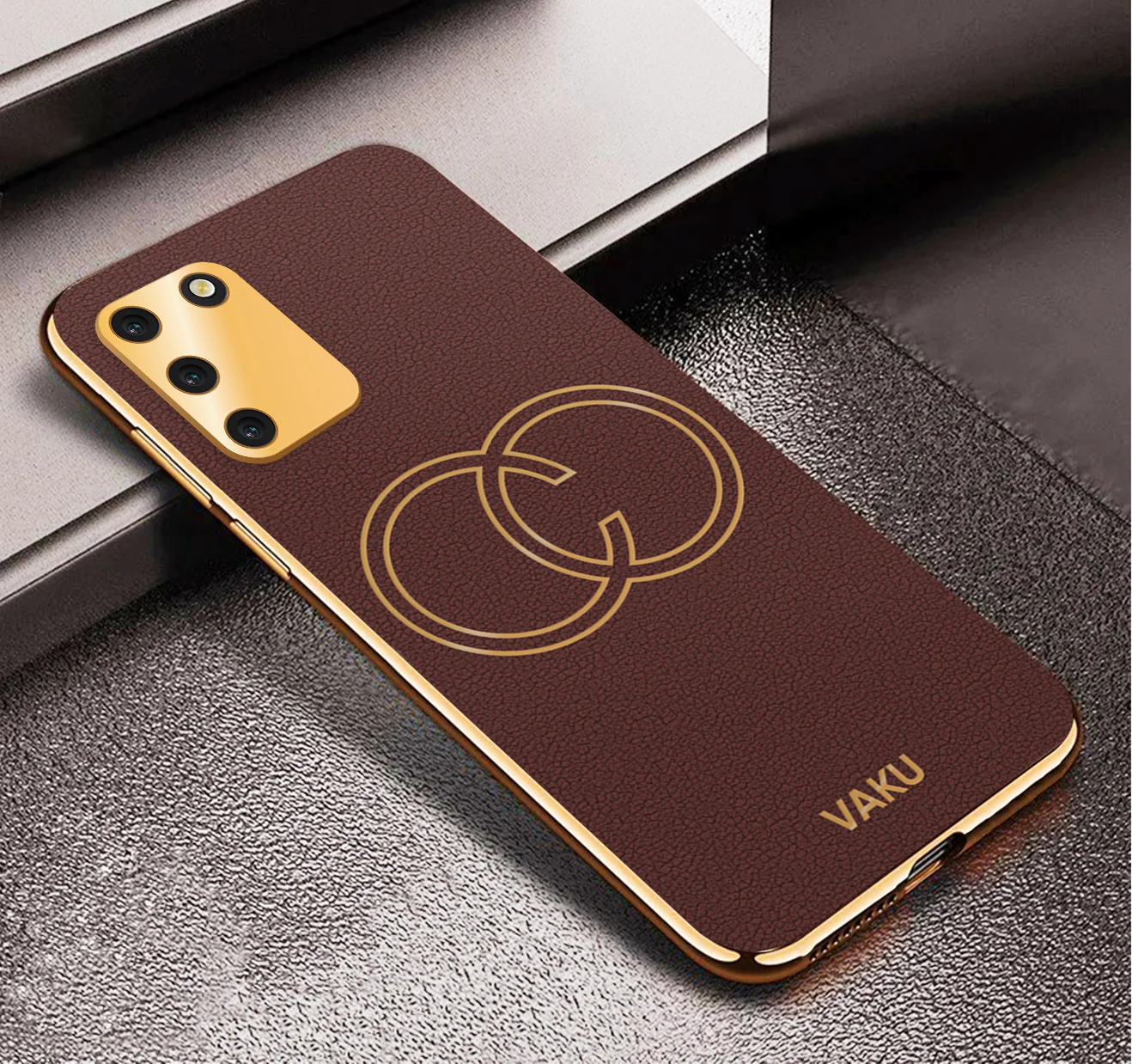 Vaku® Samsung Galaxy S10 Lite Skylar Leather Pattern Gold Electroplated Soft TPU Back Cover - Image 14