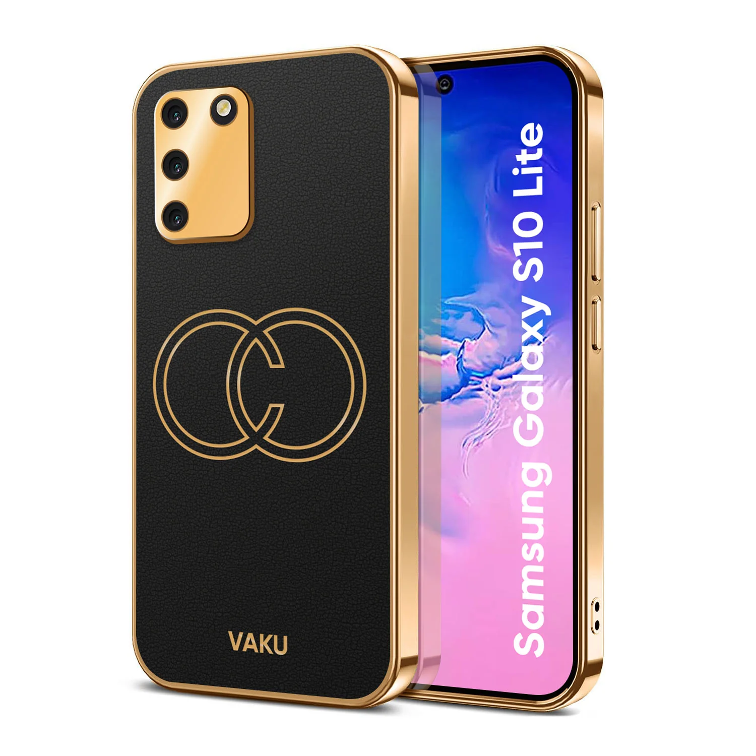 Vaku® Samsung Galaxy S10 Lite Skylar Leather Pattern Gold Electroplated Soft TPU Back Cover - Image 17