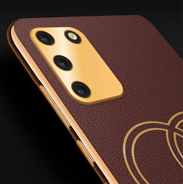 Vaku® Samsung Galaxy S10 Lite Skylar Leather Pattern Gold Electroplated Soft TPU Back Cover - Image 2