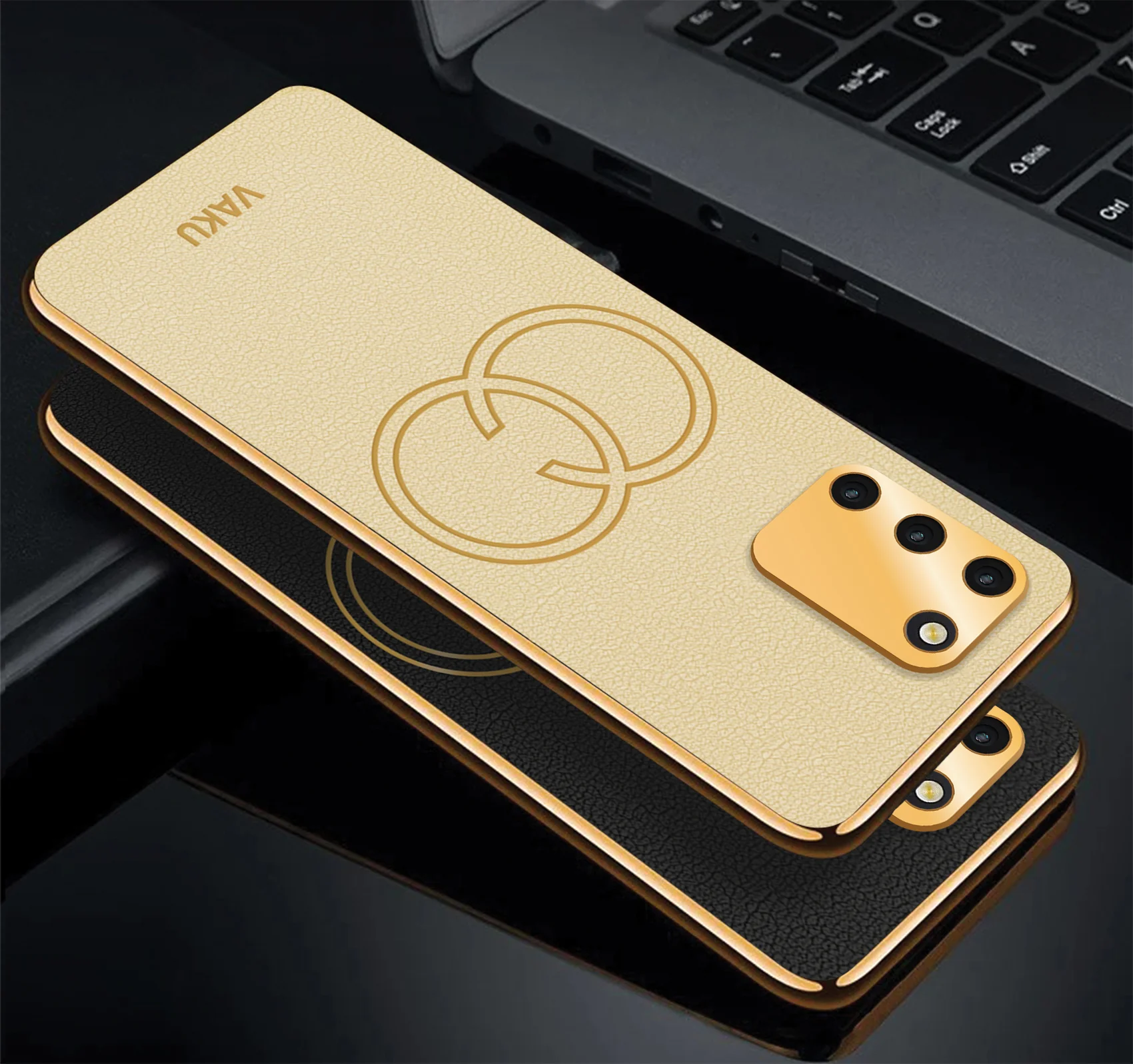 Vaku® Samsung Galaxy S10 Lite Skylar Leather Pattern Gold Electroplated Soft TPU Back Cover - Image 5