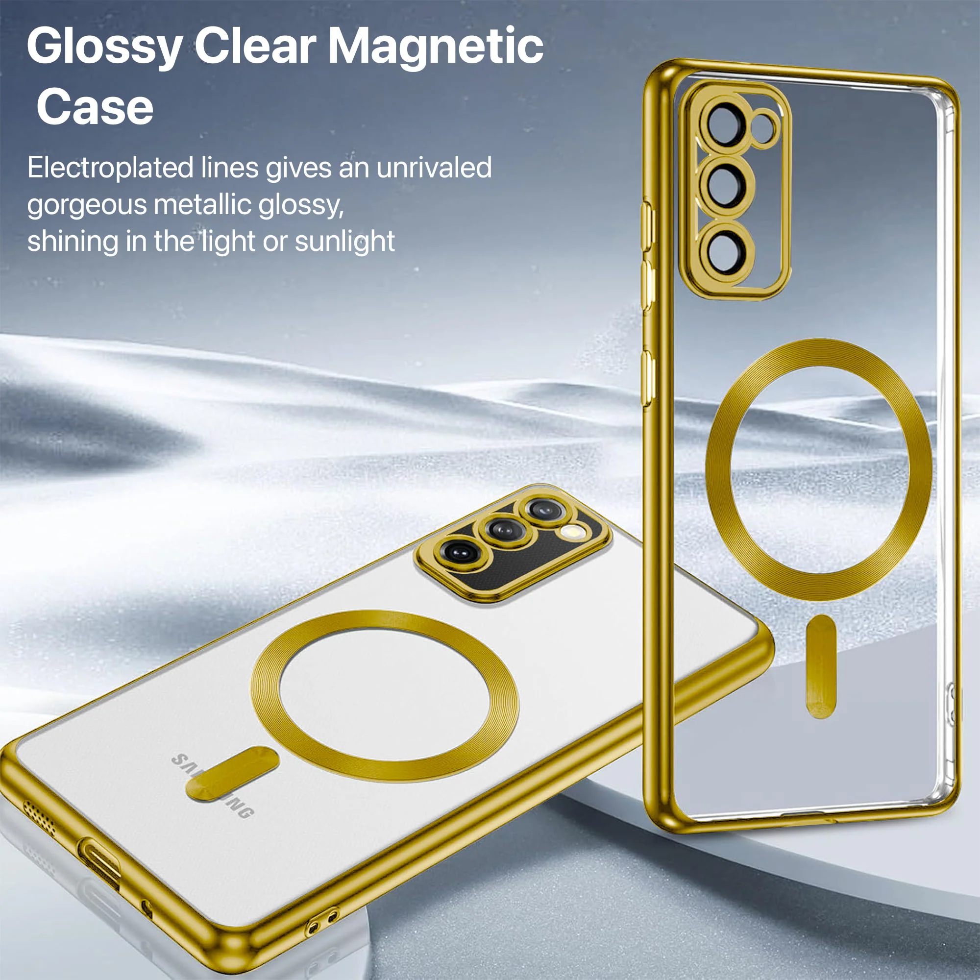 Vaku ® Samsung Galaxy S20 FE Luxury Electroplated Magnetic Magsafe Back Cover - Image 2