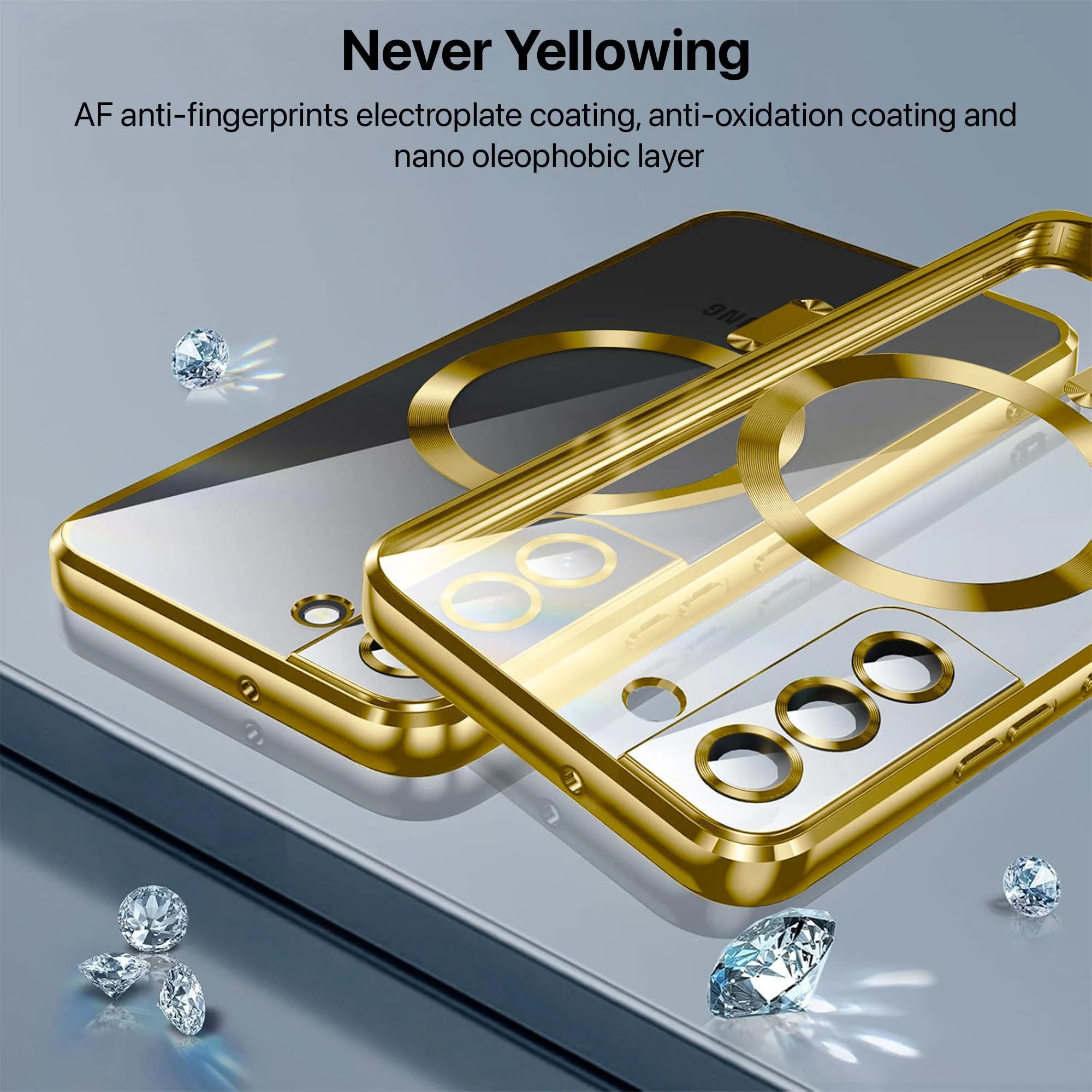 Vaku ® Samsung Galaxy S21 FE Luxury Electroplated Magnetic Magsafe Back Cover - Image 6