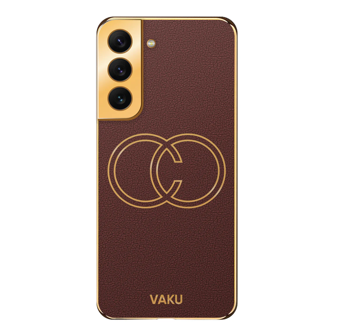 Vaku ® Samsung Galaxy S21 FE Skylar Leather Pattern Gold Electroplated Soft TPU Back Cover - Image 12