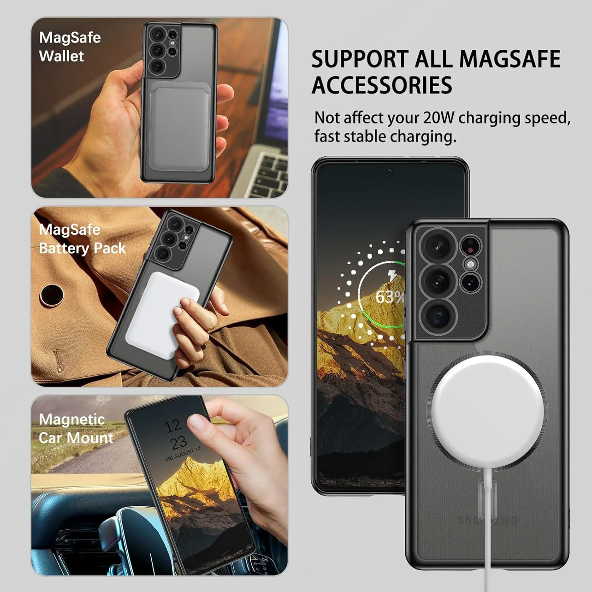 Vaku ® Samsung Galaxy S21 Ultra Luxury Electroplated Magnetic Magsafe Back Cover - Image 8