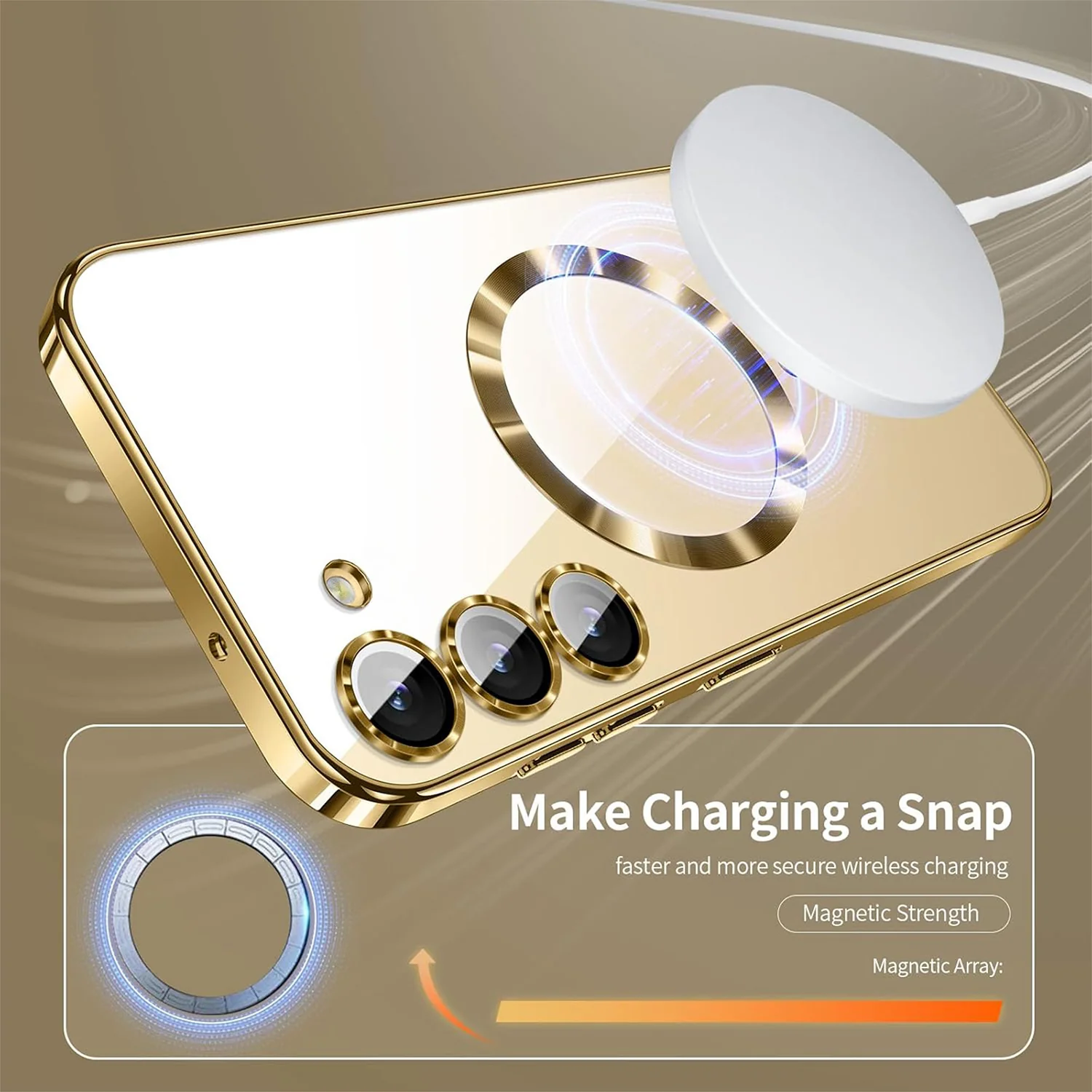 Vaku ® Samsung Galaxy S22 Plus Luxury Electroplated Magnetic Magsafe Back Cover - Image 3